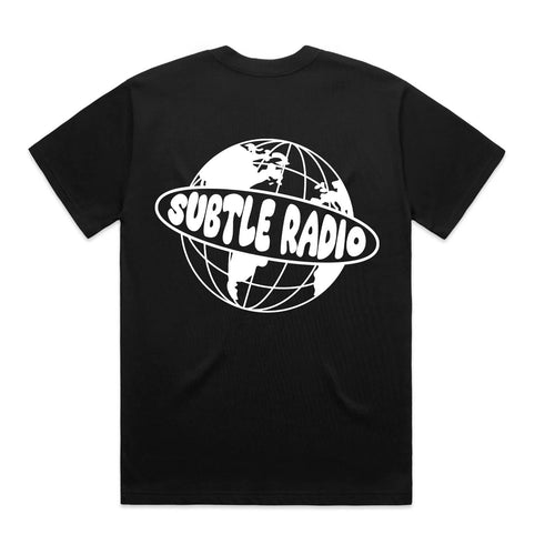 Subtle Radio Large Globe Back Print T Shirt